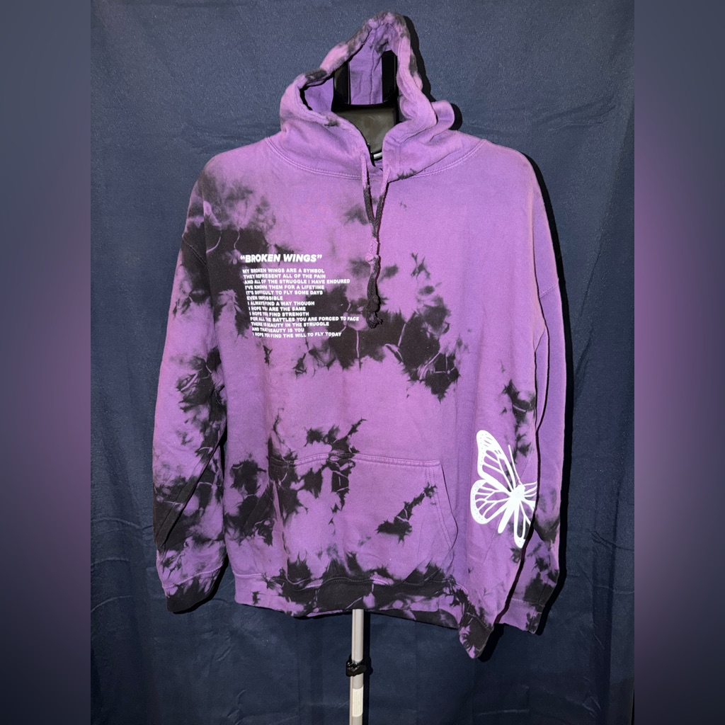 Yours Truly Broken Wings Tie Dye Hoodie Xl